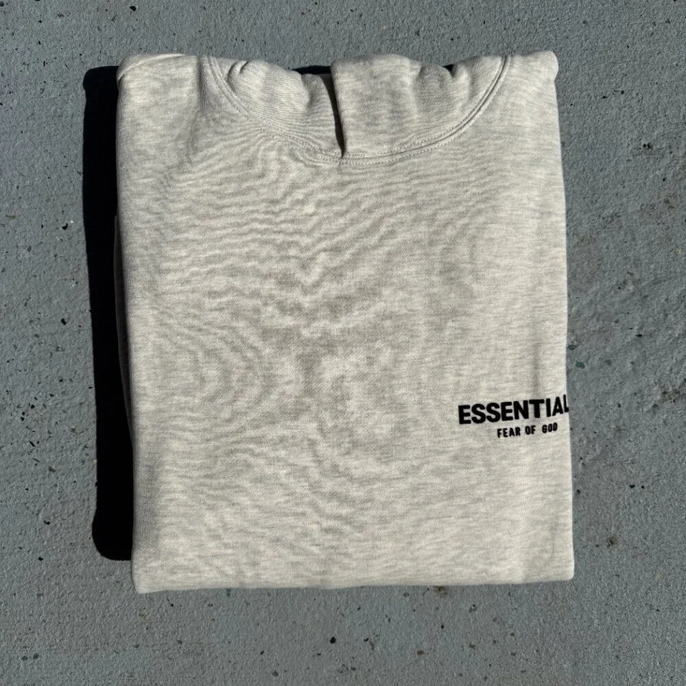 Fear of God Essentials Hoodie Grey Light Oatmeal Size XXS